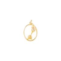 Bijoux pendentifs en laiton, Placage de couleur d'or, DIY & creux, 14.50x16mm, Vendu par PC