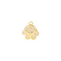 Cubic Zirconia Micro Pave Brass Pendant Claw gold color plated micro pave cubic zirconia & hollow Sold By PC