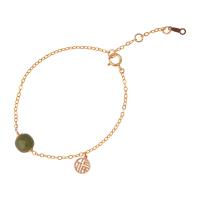 925 Sterling Silver Bracelet with Hetian Jade gold color plated for woman Length Approx 5.9 Inch Sold By PC