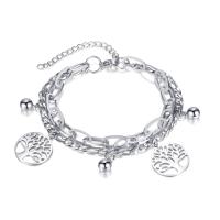 Stainless Steel Jewelry Bracelet, 304 Stainless Steel, with 1.97inch extender chain, fashion jewelry & for woman, original color, Length:Approx 7.09 Inch, Sold By PC