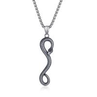 Stainless Steel Jewelry Necklace, 304 Stainless Steel, Snake, Vacuum Ion Plating, fashion jewelry & different length for choice & for man, 55x16mm, Sold By PC
