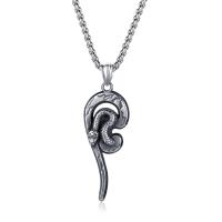 Stainless Steel Jewelry Necklace, 304 Stainless Steel, Snake, Vacuum Ion Plating, fashion jewelry & different length for choice & for man, 54x22mm, Sold By PC
