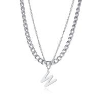 Stainless Steel Jewelry Necklace, 304 Stainless Steel, with 1.97inch extender chain, Double Layer & fashion jewelry & for woman, original color, 18mm, Length:Approx 16.14 Inch, Sold By PC