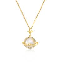 Cubic Zircon Micro Pave Brass Necklace, with 304 Stainless Steel Chain, with 2.36inch extender chain, Vacuum Ion Plating, fashion jewelry & micro pave cubic zirconia & for woman, golden, nickel, lead & cadmium free, Length:Approx 15.75 Inch, Sold By PC