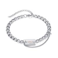 Stainless Steel Jewelry Bracelet, 304 Stainless Steel, with 1.97inch extender chain, fashion jewelry & Unisex, original color, Length:Approx 7.48 Inch, Sold By PC