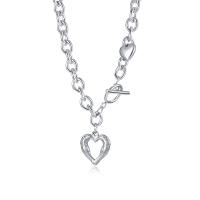 Stainless Steel Jewelry Necklace, 304 Stainless Steel, Heart, fashion jewelry & Unisex, original color, 22mm, Length:Approx 17.32 Inch, Sold By PC