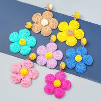 Zinc Alloy Drop Earrings with Rafidah Grass Flower fashion jewelry & for woman Sold By Pair