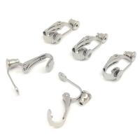 Stainless Steel Clip On Earring Finding, 304 Stainless Steel, machine polished, DIY, original color, 15x10mm, 100PCs/Bag, Sold By Bag