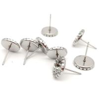 Stainless Steel Earring Stud Component 304 Stainless Steel machine polished DIY original color Sold By Bag
