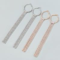 Zinc Alloy Drop Earrings high quality plated fashion jewelry & for woman & with rhinestone Sold By Pair