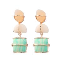 Zinklegierung Ohrringe, mit Harz, hochwertige plattiert und nie verblassen, Modeschmuck & für Frau, farbenfroh, 57x24mm, verkauft von Paar