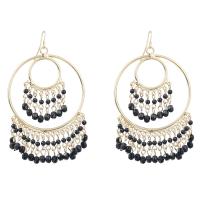 Zinc Alloy Drop Earrings with Acrylic high quality gold color plated fashion jewelry & for woman black Sold By Pair