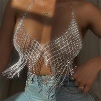 Body Chain Jewelry, Alloy, for woman & with rhinestone, silver color, 79-99, Sold By PC