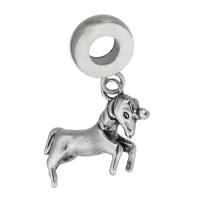 Stainless Steel European Pendants, 316 Stainless Steel, Horse, Unisex, original color, 19x25x5mm, Hole:Approx 4mm, Sold By PC