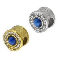 Edelstahl-Perlen mit großem Loch, 316 Edelstahl, flache Runde, DIY & facettierte & mit Strass, keine, 11x11x12mm, Bohrung:ca. 5mm, verkauft von PC