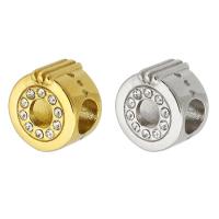 Edelstahl European Perlen, 316 Edelstahl, Kreisring, DIY & mit Strass, keine, 11x12x8mm, Bohrung:ca. 5mm, verkauft von PC