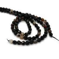 Natürliche schwarze Achat Perlen, Schwarzer Achat, rund, DIY & verschiedene Größen vorhanden & facettierte, schwarz, verkauft per ca. 14.96 ZollInch Strang