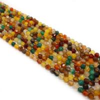 Achat Perlen, Mehrfarbenachat, rund, DIY & verschiedene Größen vorhanden & facettierte, gemischte Farben, verkauft per ca. 14.96 ZollInch Strang