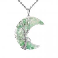 Gemstone Pendants Jewelry Zinc Alloy with Gemstone Moon & Unisex nickel lead & cadmium free Sold By PC
