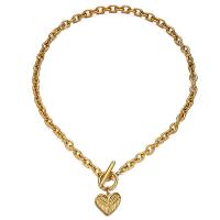 304 Stainless Steel Necklace, Heart, fashion jewelry & for woman, more colors for choice, 16x18mm, Length:Approx 17.72 Inch, Sold By PC