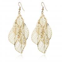 Zinc Alloy Drop Earrings Leaf plated fashion jewelry & for woman nickel lead & cadmium free Sold By Pair