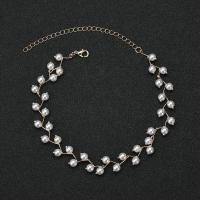 Collar de perlas de plástico, aleación de zinc, con Perlas plásticas, con 3.94inch extender cadena, Joyería & para mujer, más colores para la opción, libre de níquel, plomo & cadmio, Vendido para aproximado 11.02 Inch Sarta