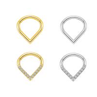 Stainless Steel Nose Piercing Jewelry, 316L Stainless Steel, Teardrop, plated, fashion jewelry & different size for choice & micro pave cubic zirconia, more colors for choice, Sold By PC