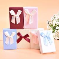 Jewelry Gift Box, Paper, Square, hardwearing & dustproof & with ribbon bowknot decoration, more colors for choice, 50x80mm, Sold By PC