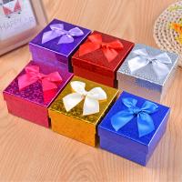 Smycken Gift Box, Papper, Square, hårt arbetande & Dammtät & med band bowknot dekoration, fler färger för val, 90x85x55mm, Säljs av PC