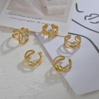 Titan Stål Cuff finger ring, guldfärg pläterade, Justerbar & olika stilar för val & för kvinna, Säljs av PC