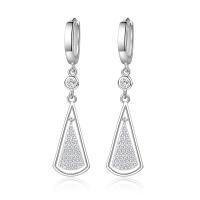 Cubic Zirconia Micro Pave Brass Earring, platinum plated, micro pave cubic zirconia & for woman, 11x48mm, Sold By Pair