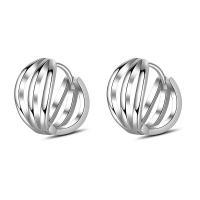 Brass Huggie Hoop Earring platinum plated for woman & hollow Sold By Pair