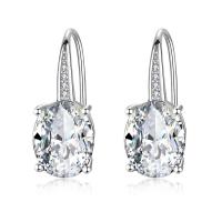 Cubic Zirconia Micro Pave Brass Earring platinum plated micro pave cubic zirconia & for woman Sold By Pair