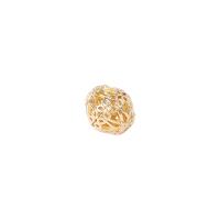 Entretoise de perles en laiton, Placage de couleur d'or, creux, 9x8mm, Vendu par PC