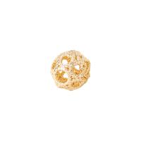 Brass Spacer Beads Round gold color plated hollow Sold By PC