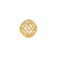 Entretoise de perles en laiton, Rond, Placage de couleur d'or, creux, 10x10mm, Vendu par PC