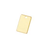 Bijoux pendentifs en laiton, rectangle, Placage de couleur d'or, 13x21mm, Vendu par PC