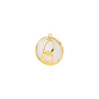 Cats Eye Pendants Brass with Cats Eye Round gold color plated Sold By PC