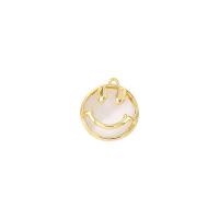 Cats Eye Pendants Brass with Cats Eye Smiling Face gold color plated Sold By PC