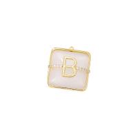 Cats Eye Pendants Brass with Cats Eye Square gold color plated micro pave cubic zirconia Sold By PC