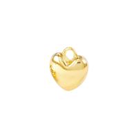 Μενταγιόν Brass Heart, Ορείχαλκος, Καρδιά, χρώμα επίχρυσο, 10x12mm, Sold Με PC
