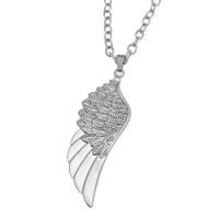 Stainless Steel Jewelry Necklace, 304 Stainless Steel, Wing Shape, machine polished, fashion jewelry & Unisex, original color, 21x59x2.50mm, Length:60 cm, Sold By PC