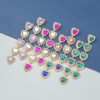 Zinc Alloy Drop Earrings high quality plated fashion jewelry & for woman & with glass rhinestone & with rhinestone Sold By Pair