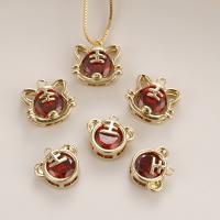 Brass Jewelry Pendants Tiger gold color plated Sold By PC