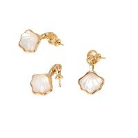 Brass Peg Bail with Shell Shell gold color plated fashion jewelry Sold By PC