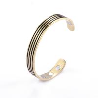 304 Stainless Steel Cuff Bangle Vacuum Ion Plating Unisex & blacken 60mm 10mm Sold By PC