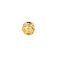 Entretoise de perles en laiton, Rond, Placage de couleur d'or, 8x8mm, Vendu par PC