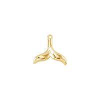 Brass Jewelry Pendants, Mermaid tail, gold color plated, 13x12mm, Sold By PC