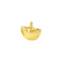 Bijoux pendentifs en laiton, lingot, Placage de couleur d'or, 8.50x9mm, Vendu par PC