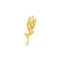 Bijoux pendentifs en laiton, Tulip, Placage de couleur d'or, 7x23mm, Vendu par PC